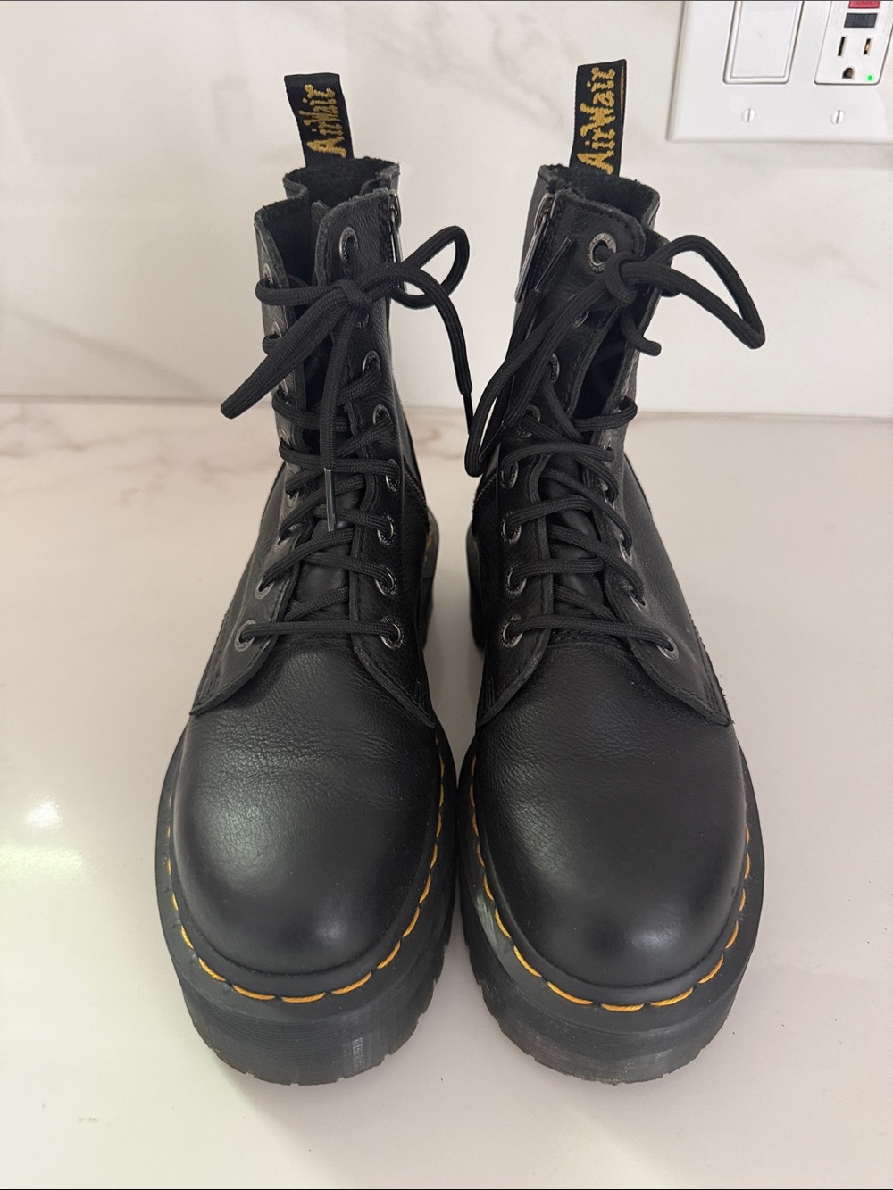 Dr. Martens Black Platform Jardon III Lace-Up BOOTS- size US 7/EU 38 - Picture 10 of 12